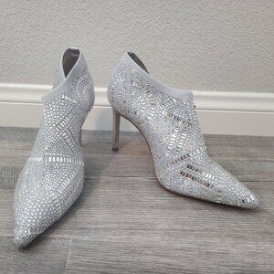 Silver Rhinestone Booties